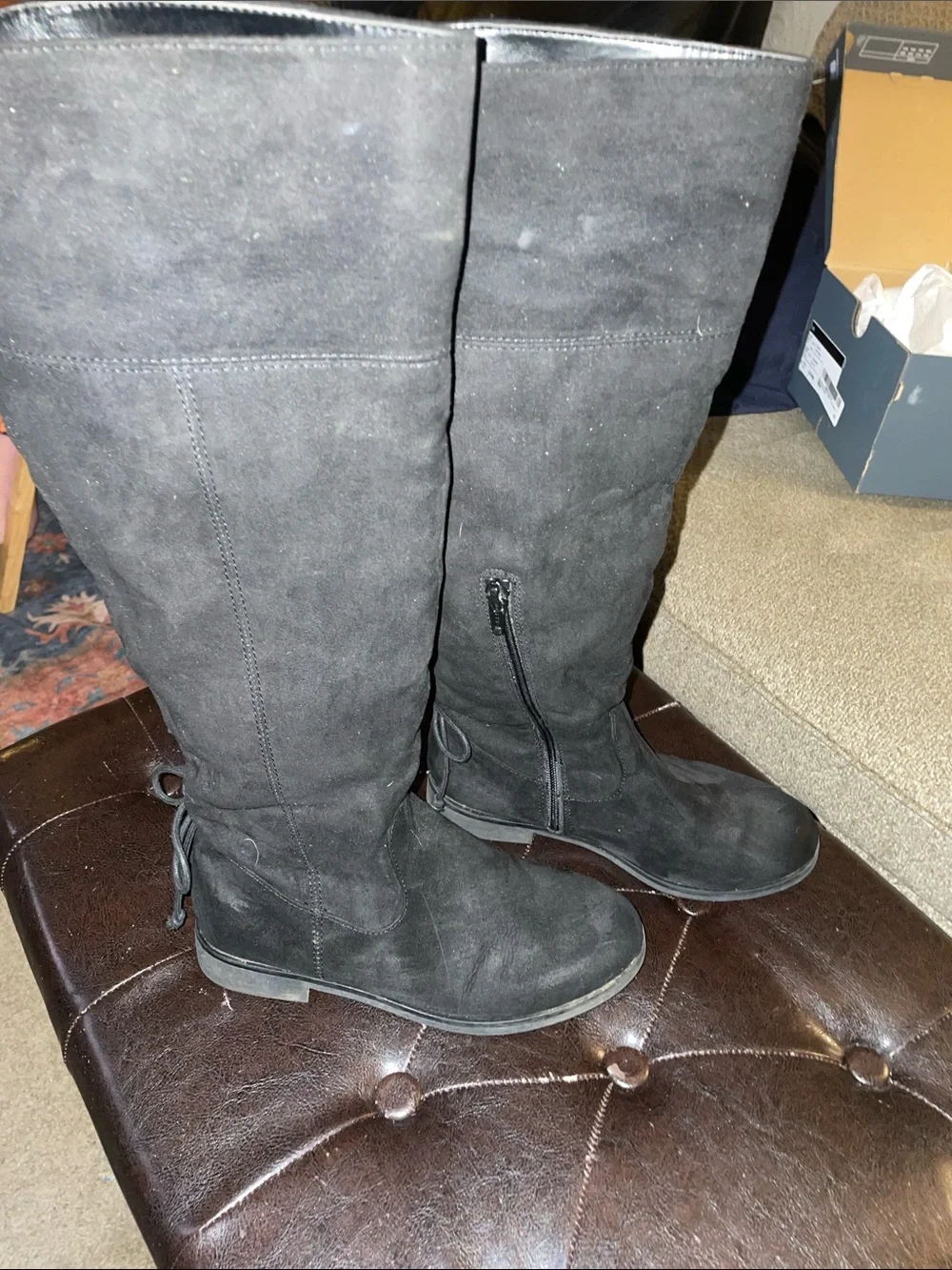 The Children's Place Black Tall Suede Kids Boots